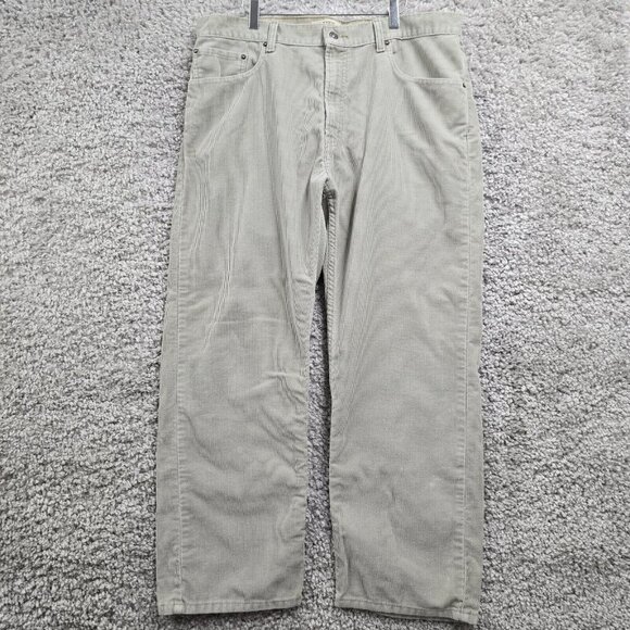 Levi’s 559 Pants Men 38x30 (Fits 37x28) Gray Corduroy Relaxed Straight Y2K Basic - Picture 1 of 14